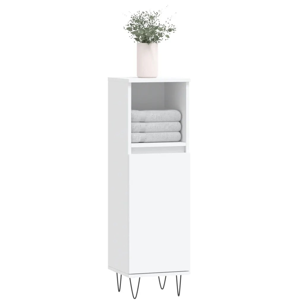 Armadietto da Bagno | Armadio da bagno Bianco 30x30x100 cm in Legno Multistrato