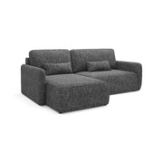 Pagno, Divano Letto con Penisola Contenitore, 207x148 cm Grigio Scuro