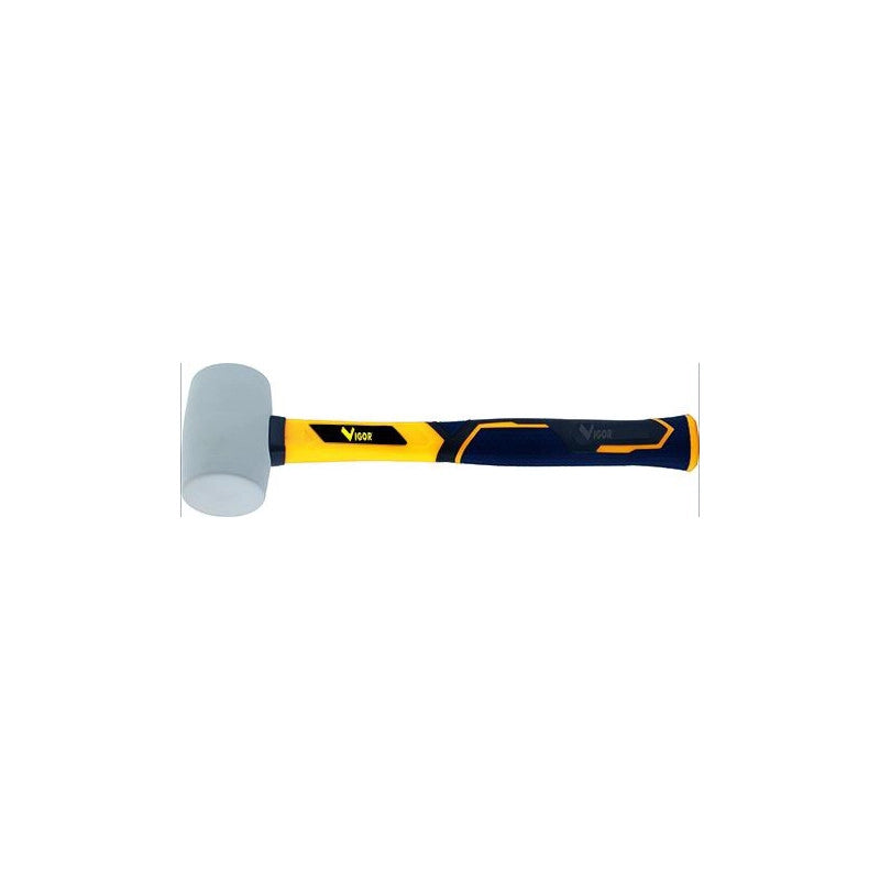 Mazzuola gomma Vigor piastrel, testa d.70 mm bianca, 900 g