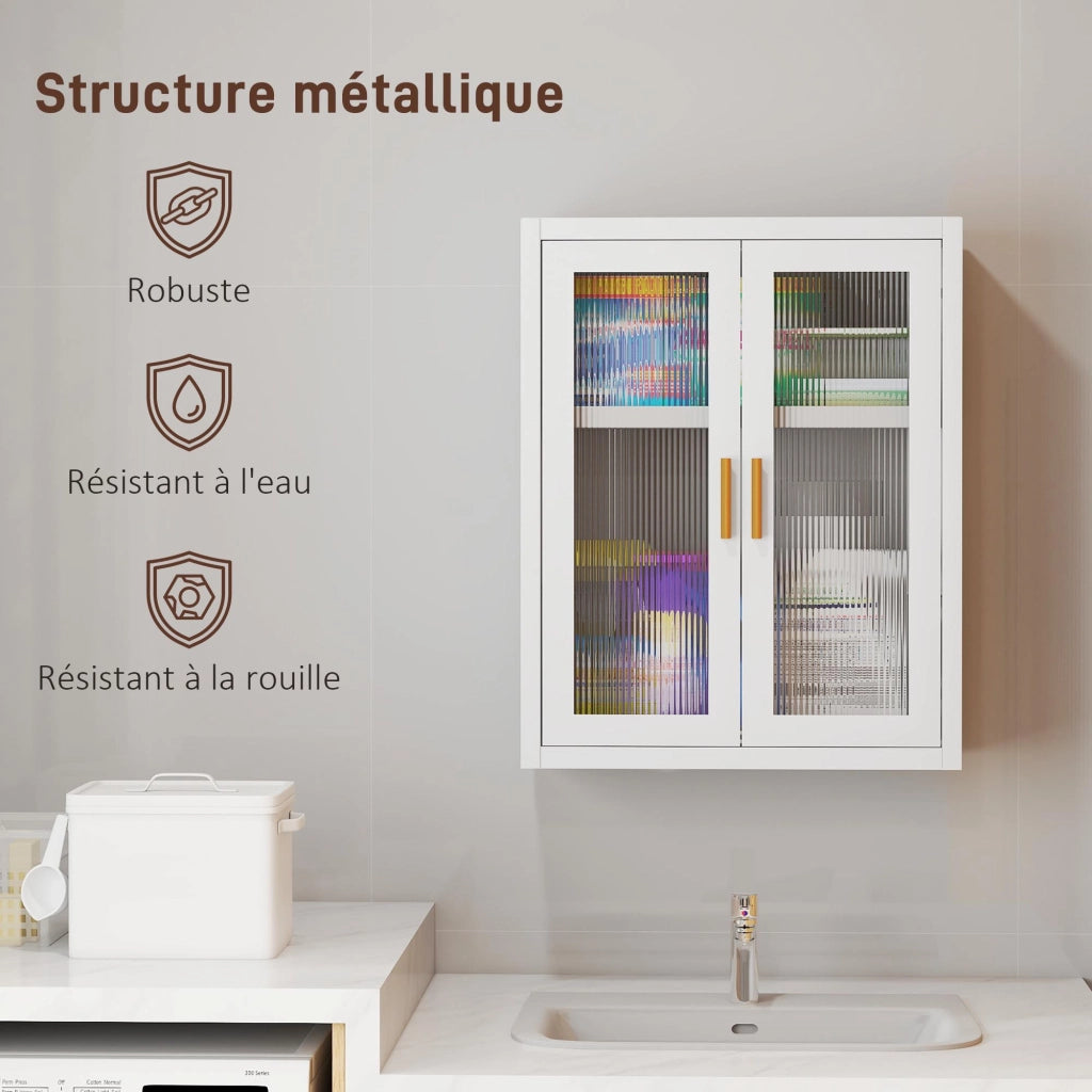 Armadietto bagno sospeso ¨C zephmum ¨C bianco 40x14x50 cm