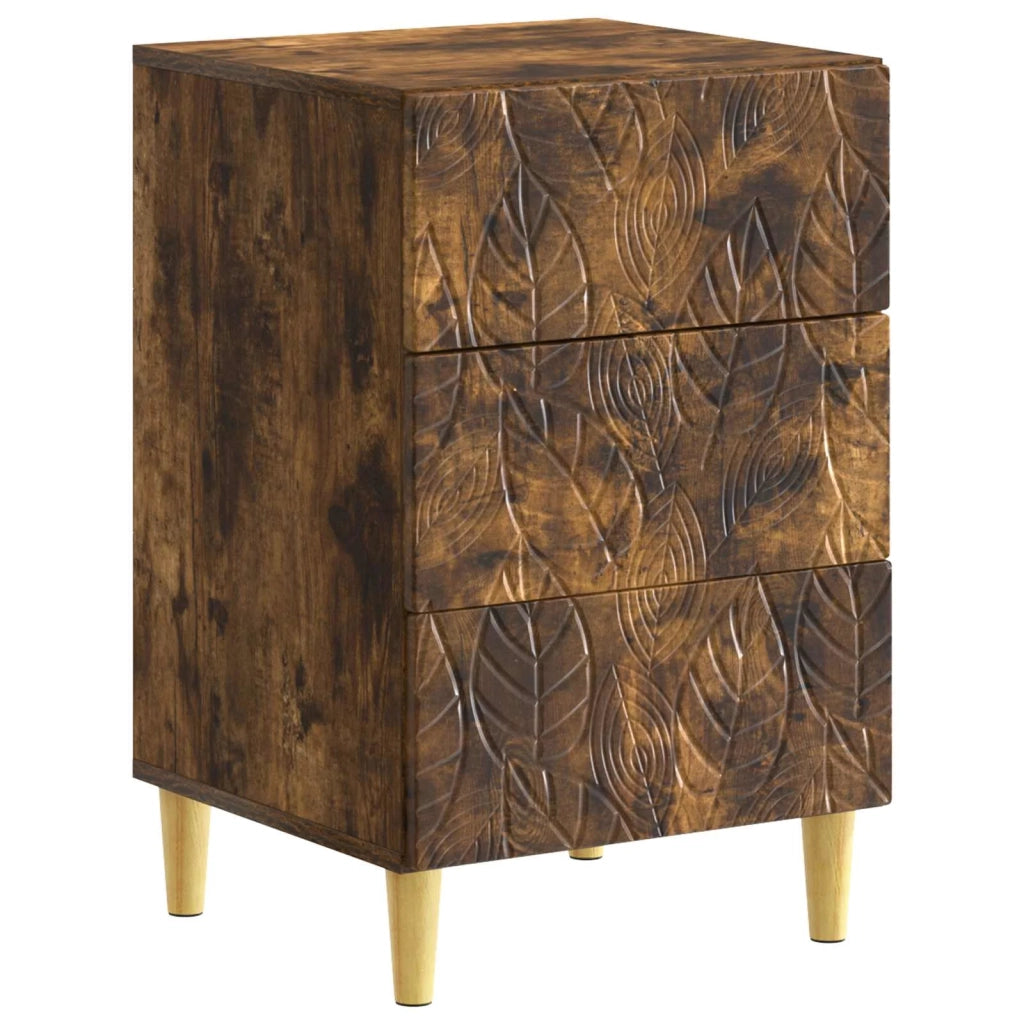 Comodino | Armadio da Notte | Mobiletto da notte Rovere Fumo 43 x 39,5 x 66,5 cm Legno ingegnerizzato