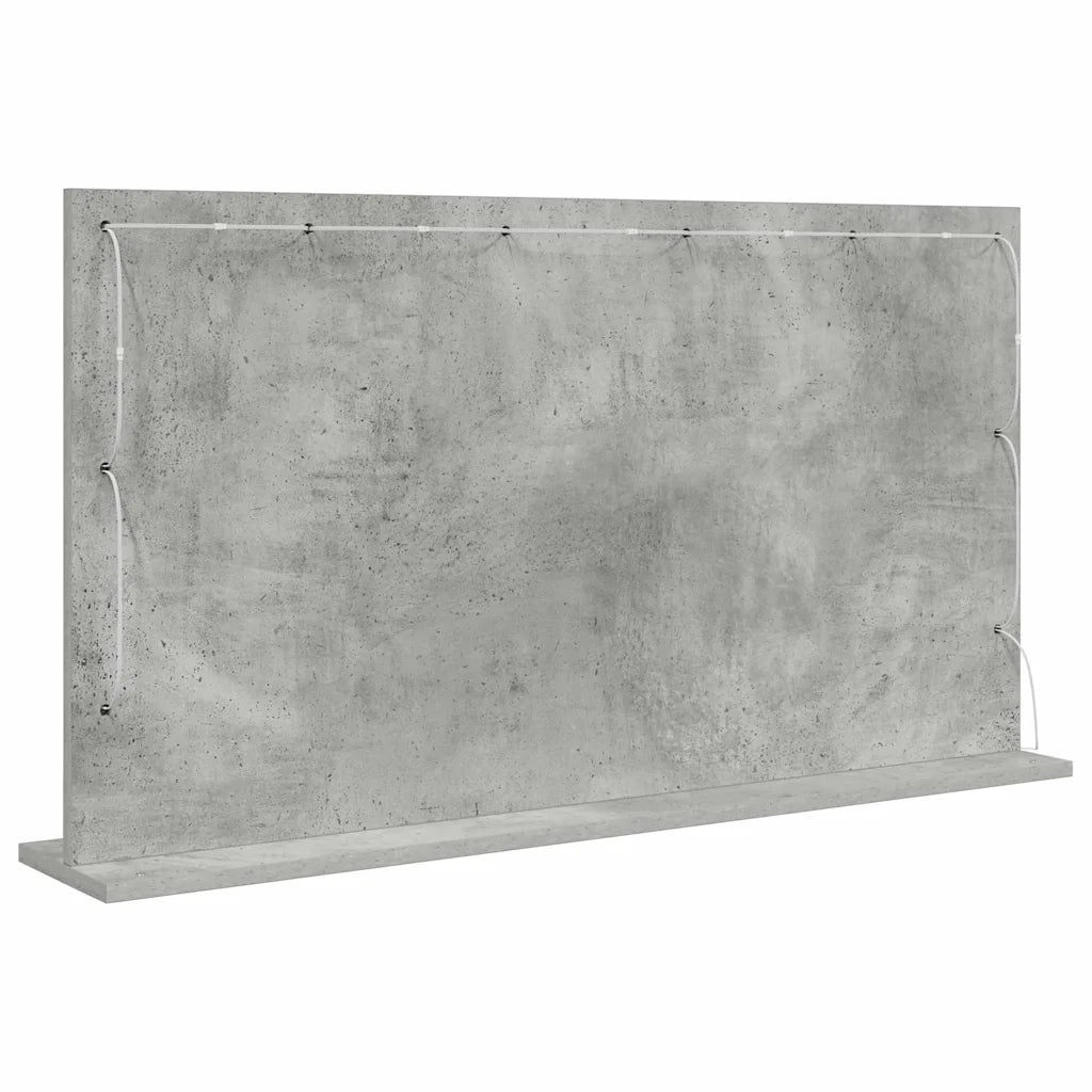 Specchio da Vanità Grigio cemento 100 x 55 x 18 cm Rettangolare 868304