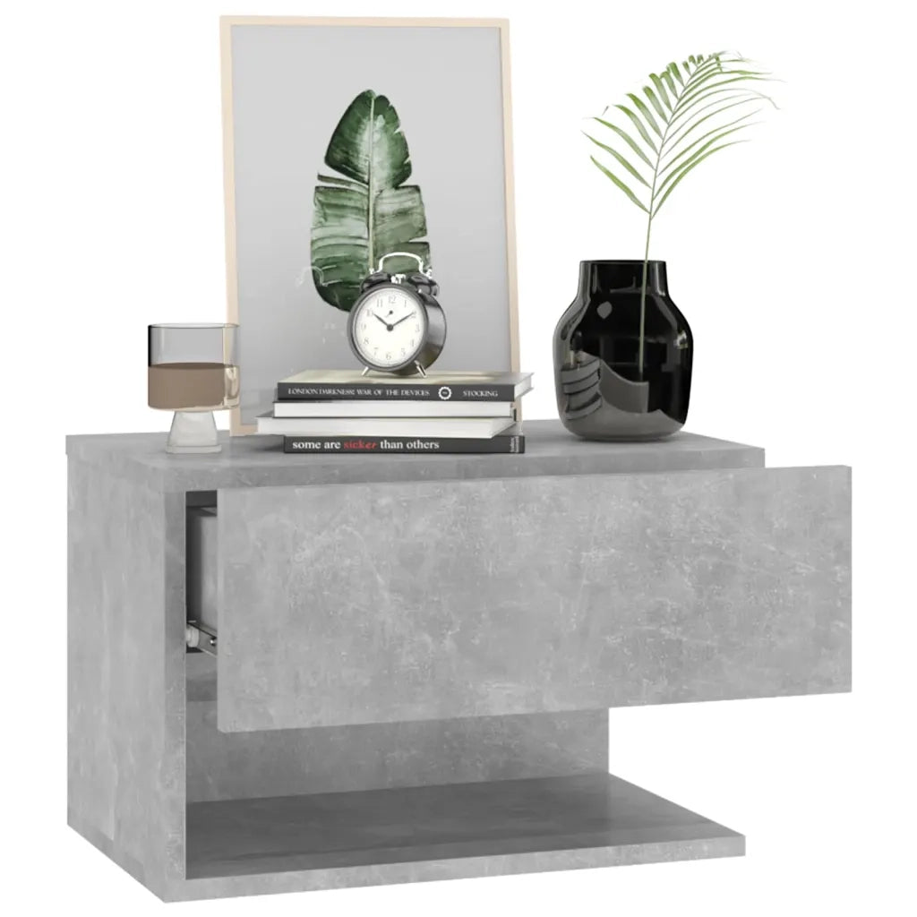 Comodini a Muro 2 pz Grigio Cemento 810962