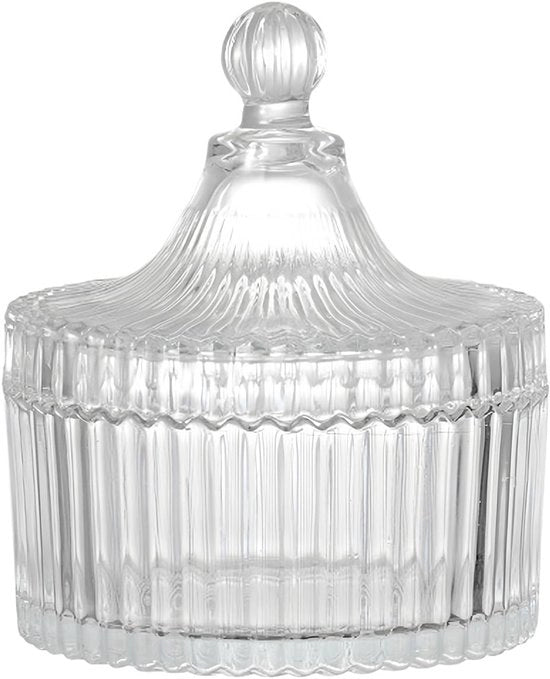 Scaletta Decorativa da Dolci 300ml - Scaletta in Vetro - Scaletta per Dolci con Coperchio - Scaletta Decorativa per Dolci - Scaletta per Cucina in Ufficio Casa