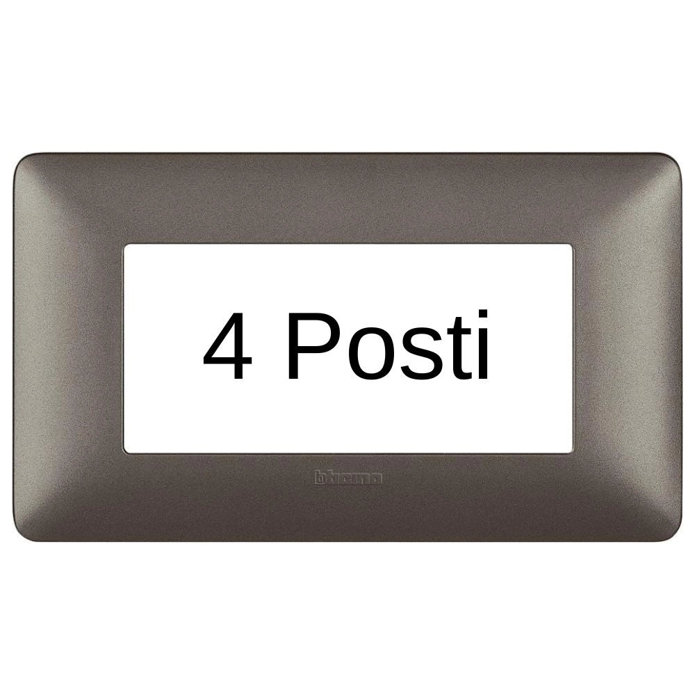 Bticino matix placca 4 posti tecnopolimero colorata am4804 pezzi 4 *** colore avorio, confezione 1
