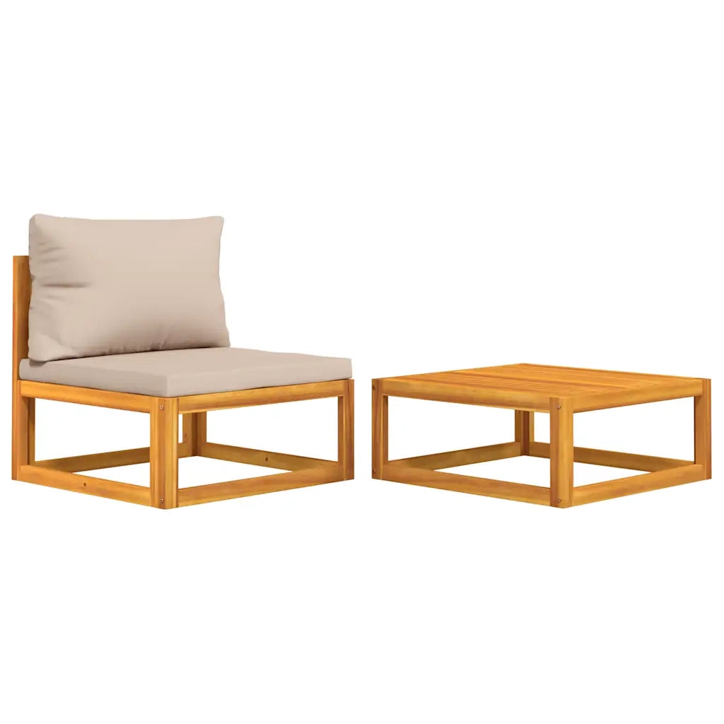 Set Divani da Giardino 2pz con Cuscini Legno Massello Acaciacod mxl 95630