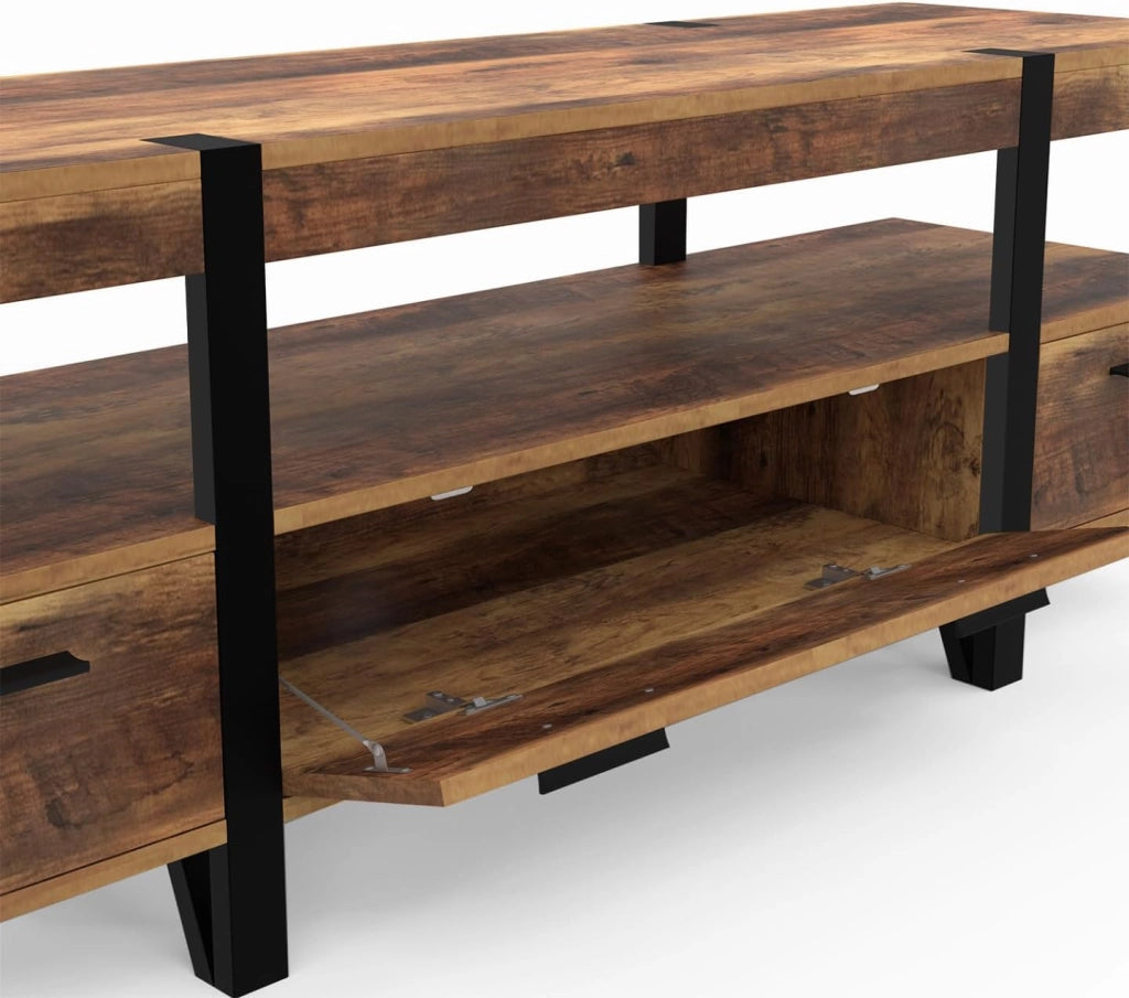 AUSTRIA Soporte de TV con cajones de madera, patas de pino 140 cm