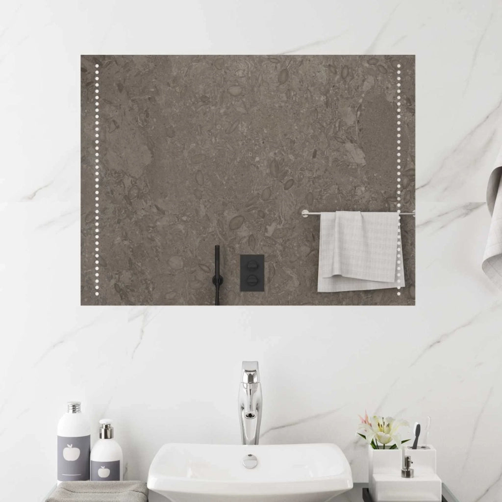 Specchio da bagno LED Trasparente 60 x 80 cm vetro temperato 42045780