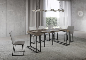 Consolle Allungabile 90-300x40x77 cm Epoca Tortora Telaio Antracite