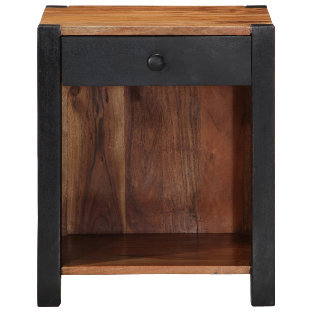 Comodini 2 pezzi 40x35x50 cm Legno massello di acacia