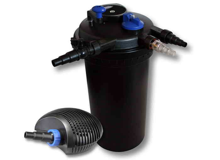 Set per laghetti Filtro a pressione 30000l Chiarificatore UVC 18W Pompa da 40W