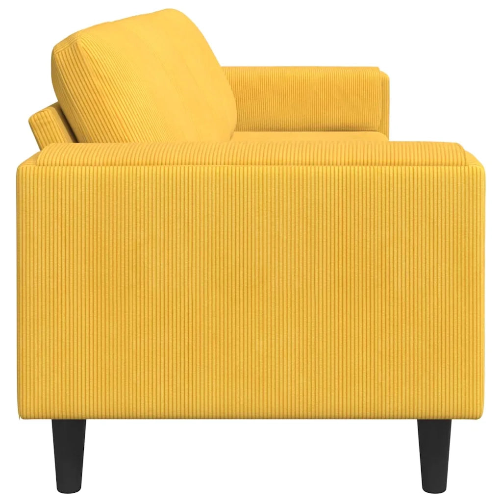 Divano in tessuto Giallo Chiaro Tessuto in velluto a coste