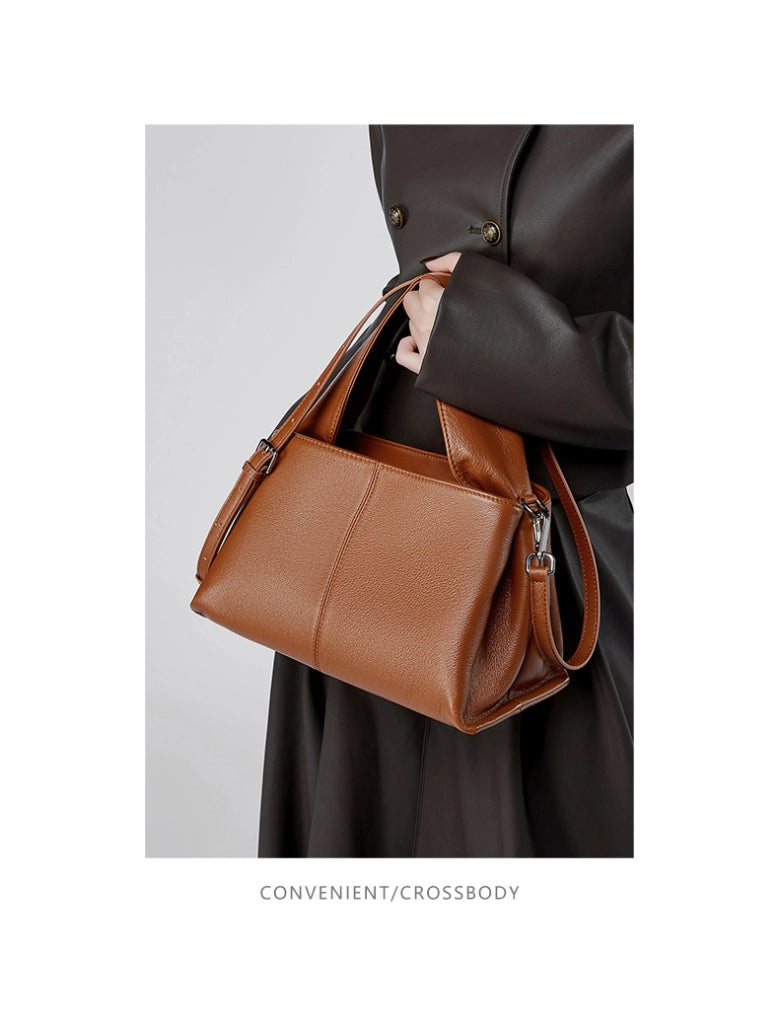 Borsa da donna in vera pelle marrone