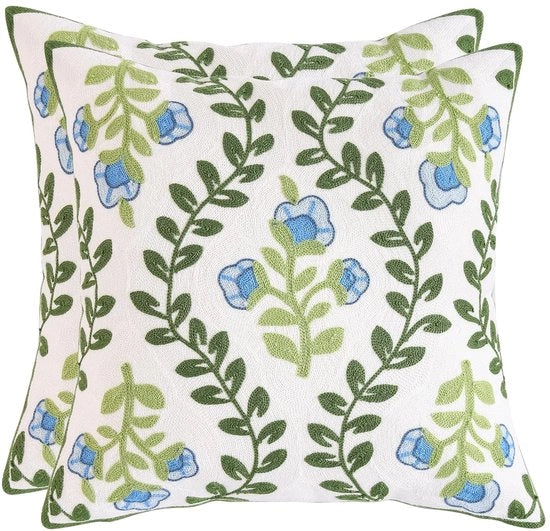 Copertina per divano con decorazione a punto di crocera - Decorativa - 1 pezzo - Cotone - 45x45 cm