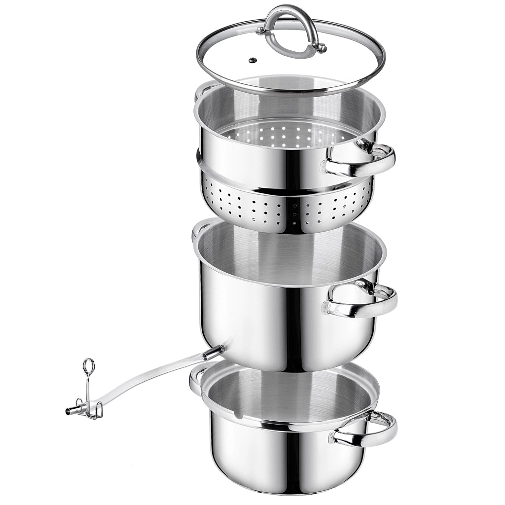 KADAX Spremiagrumi da 5 litri in acciaio inox, a vapore, a induzione e a gas, 3 in 1