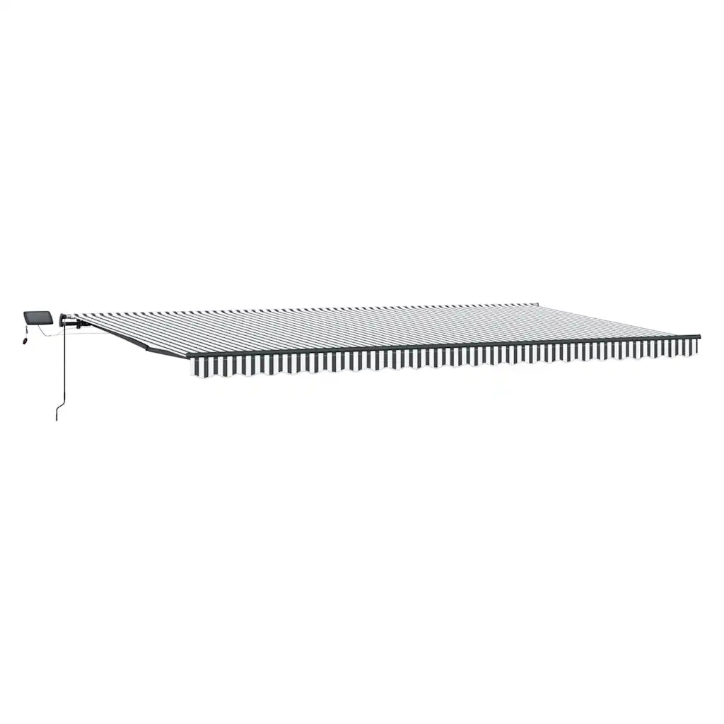 Tenda Retrattile Manuale con LED Antracite e Bianco 600x300 cm 3310244