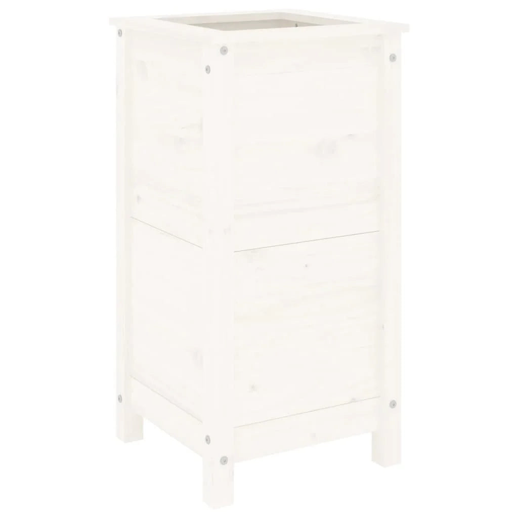 Fioriera rialzata per piante e fiori terrazza giardino 40 x 40 x 78 cm legno massello di pino bianco 02_0037579