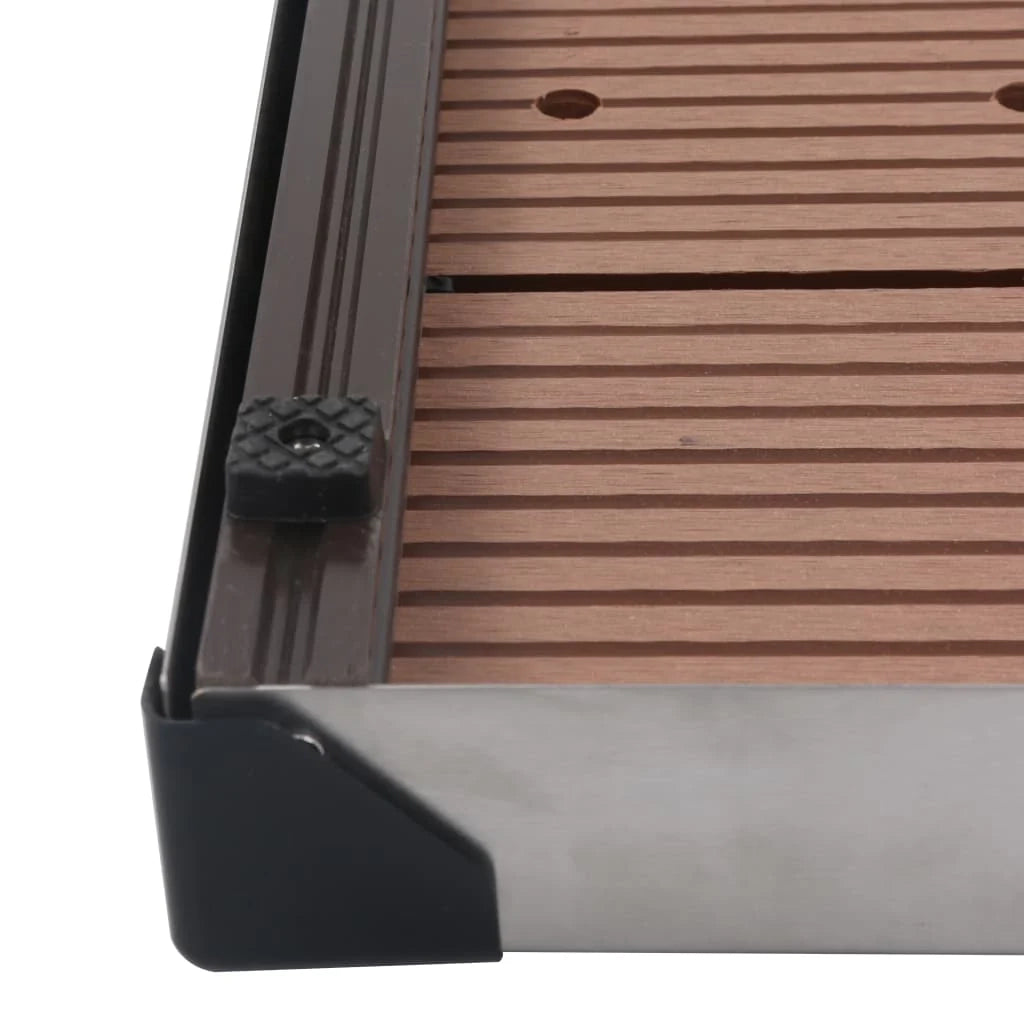 Piatto doccia da esterno in acciaio inox WPC 80x62 cm Marrone 02_0001980
