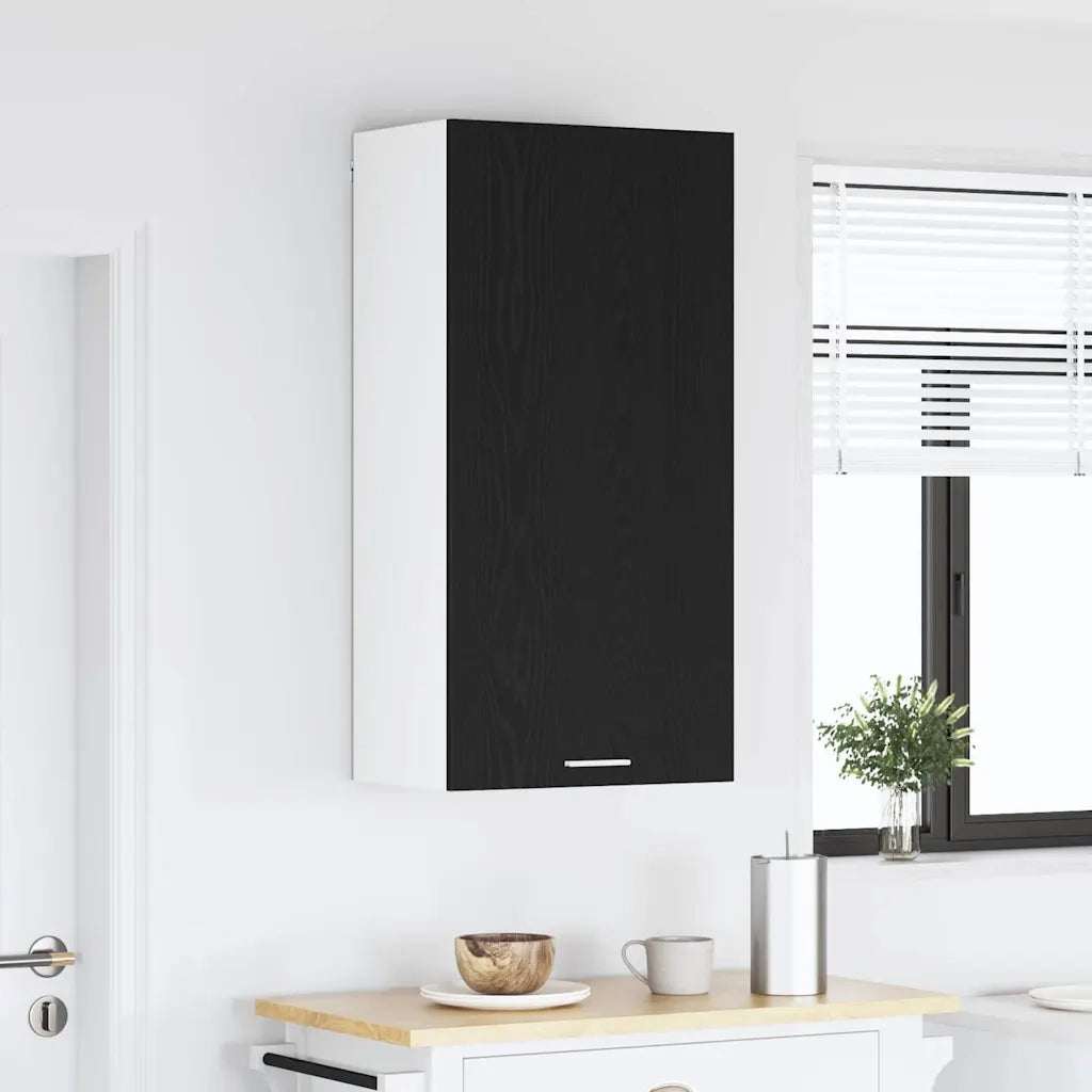 Armadio pensile con porta Rovere Nero e Bianco 50 x 31 x 100 cm 884347
