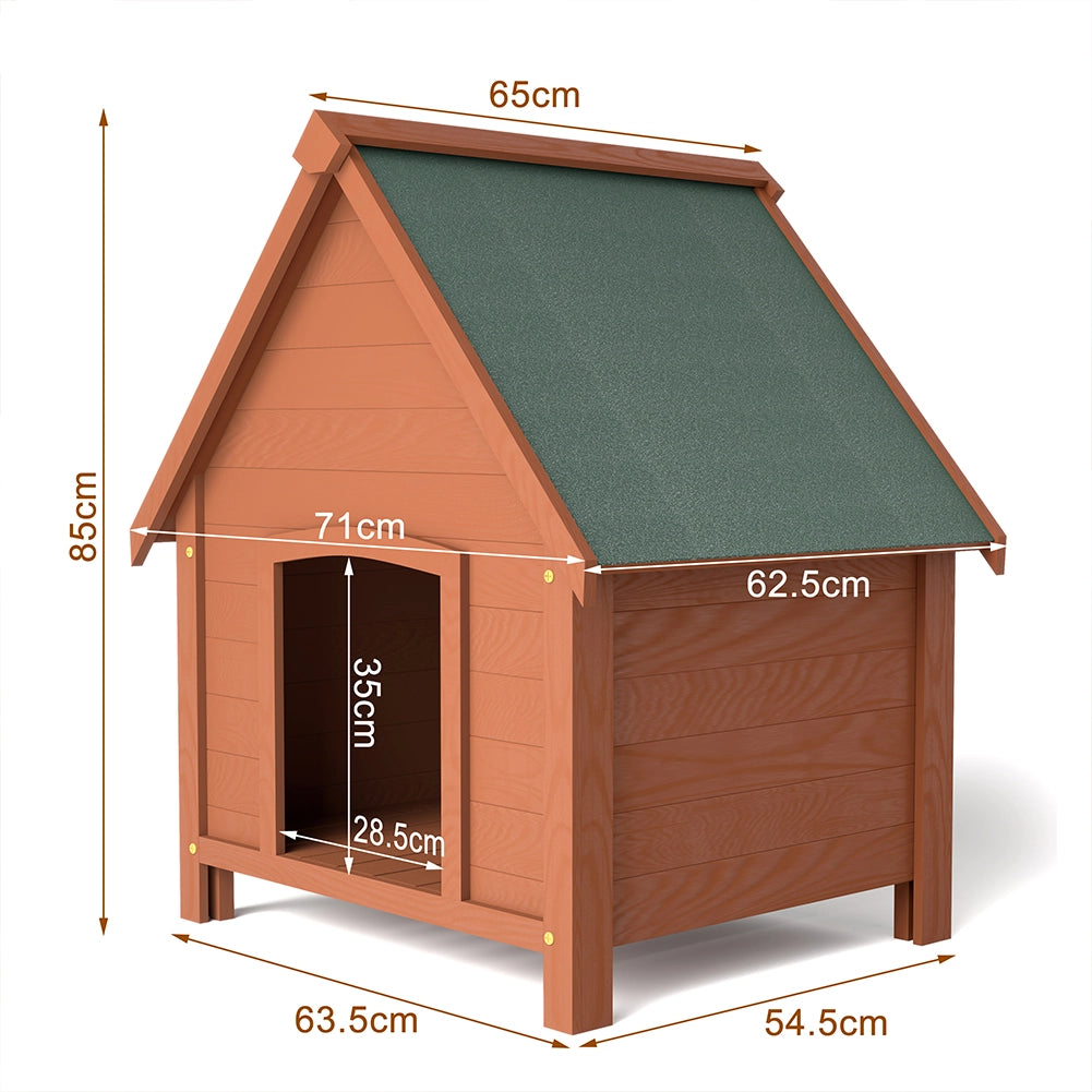 Cuccia per Cani in Legno da Esterno Casa Tetto Apribile per Animali 71x62.5x85cm