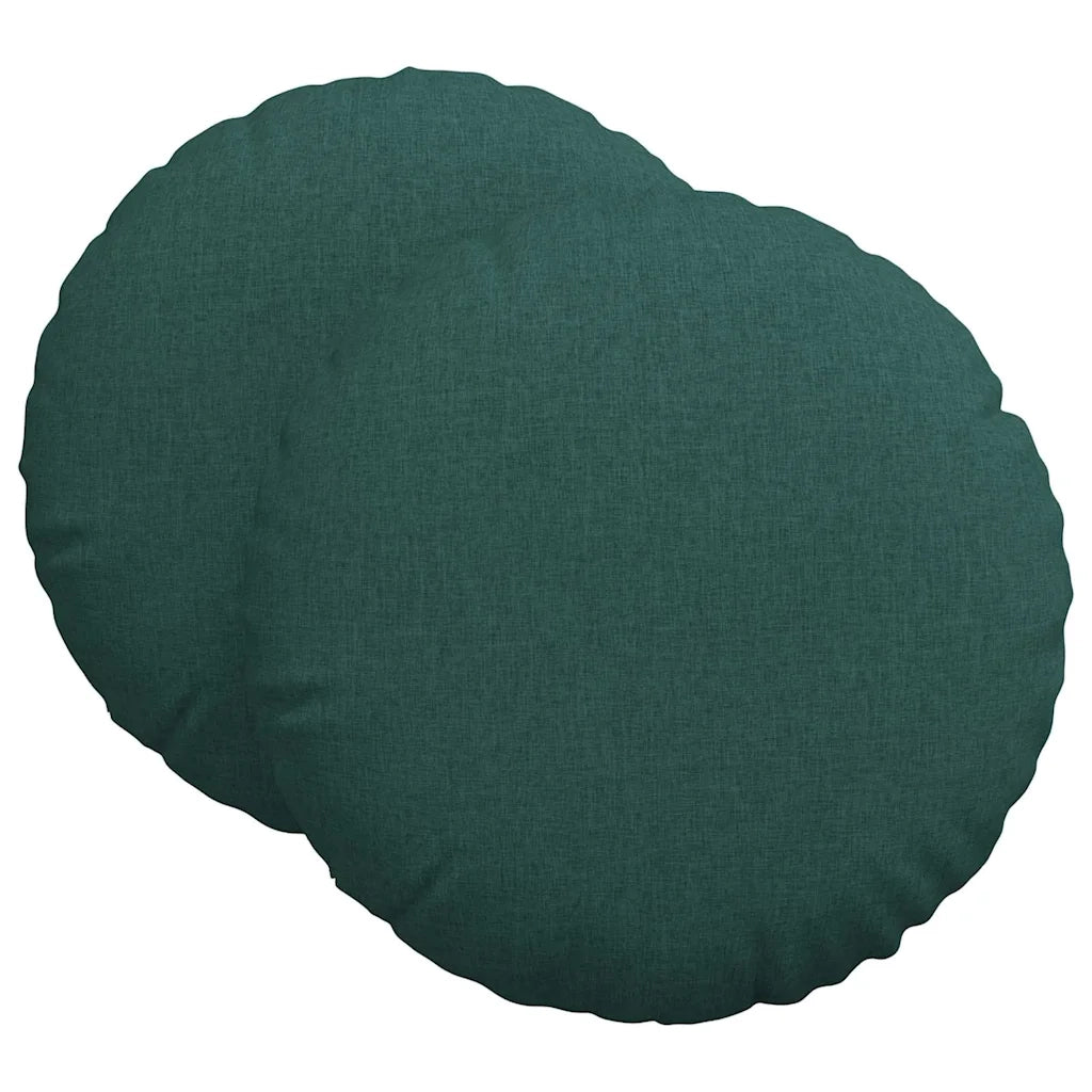 Cuscini per Seduta 2 pcs Verde Scuro Ø80 x 29 cm Tessuto