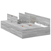 Letto matrimoniale | Letto per adulti | Struttura letto con contenitore Grigio Sonoma 120 x 200 cm