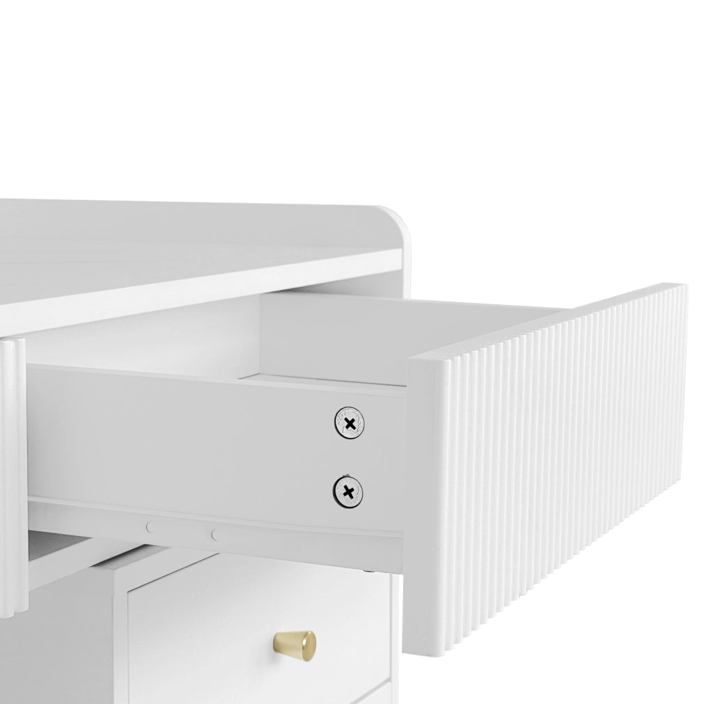 Tocador con specchio LED; 100x40x75 cm; truciolare; bianco