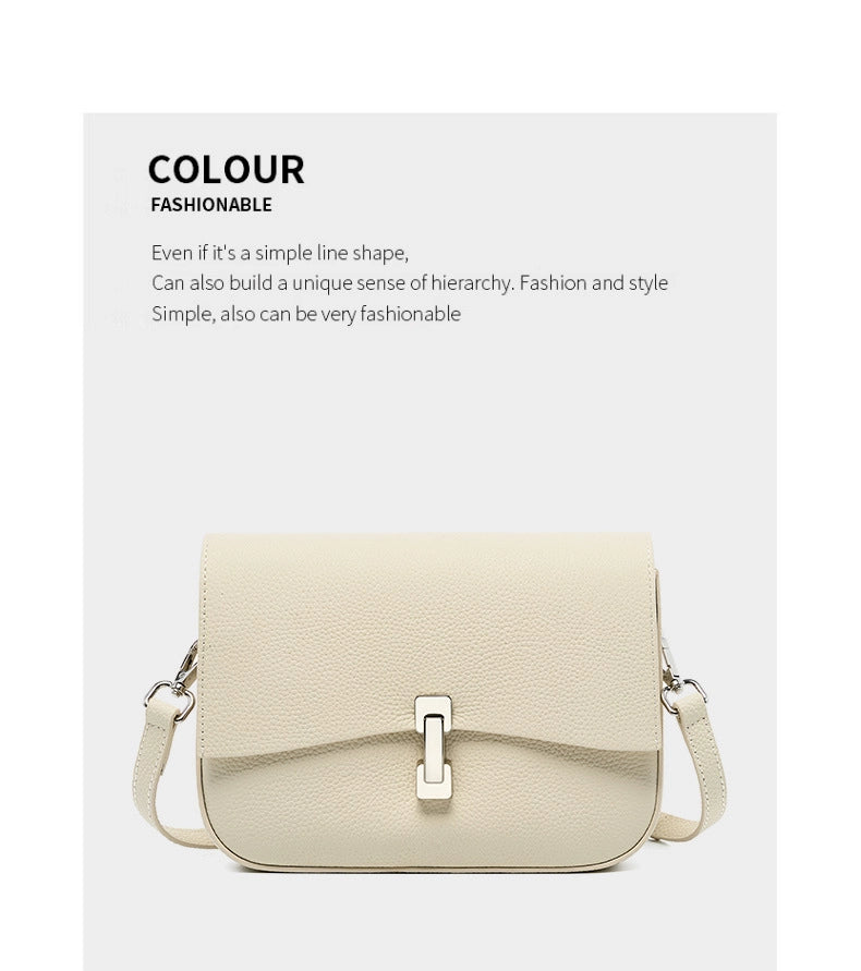 Borsa a tracolla quadrata da donna in vera pelle, modello a marsupio, colore bianco.