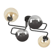 Plafoniera Emibig Brendi 4xE14 nero vetro mix 55cm
