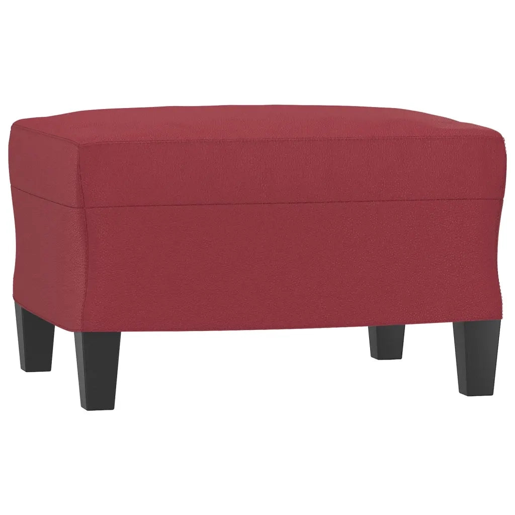 Set di Divani 4 pz con Cuscini Rosso Vino in Similpelle 3201346