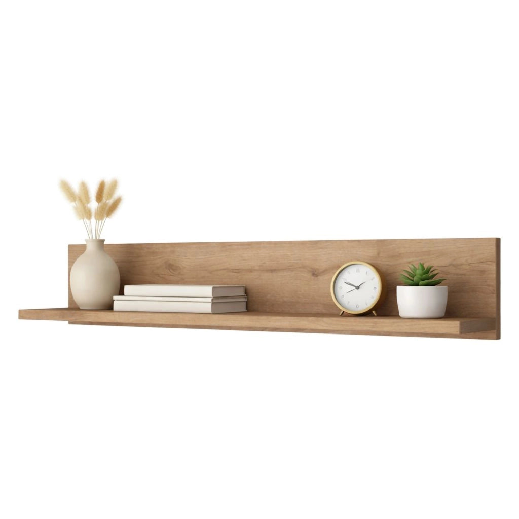 Greggio, Mensola un Ripiano, 90x15x15h cm Marrone Naturale