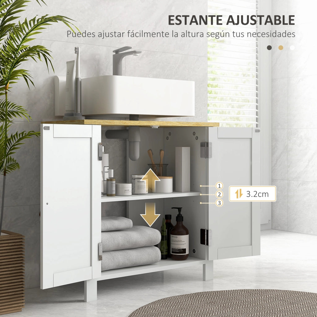Mobile Bagno Sottolavabo con Ripiano ¨C Zephmum ¨C Bianco 60x30x60 cm
