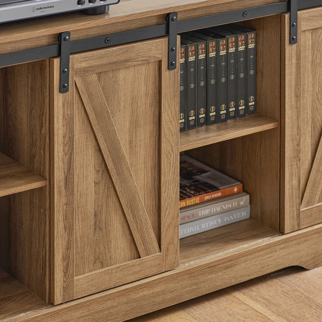 Credenza con ante scorrevoli, Mobile da ingresso, Scarpiera, Armadietto multifunzionale Noce FSB60-BR SoBuy