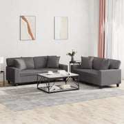 Set di Divani 2 pz con Cuscini Grigio in Similpellecod mxl 104174