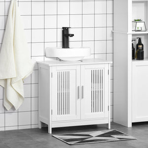 Mobile Sotto Lavabo Bagno 2 Ante 60x30x60 cm in MDF Bianco