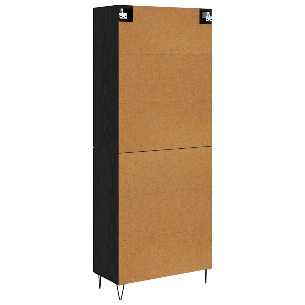 Credenza | Madia | Buffet da pranzo | Armadio da pranzo Rovere Bianco e Nero 69,5 x 34 x 180 cm