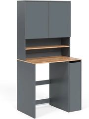 Mobile lavatrice Viktor, Antracite/quercia dorata, 93.6 x 88.2 cm 2 parti con ripiano