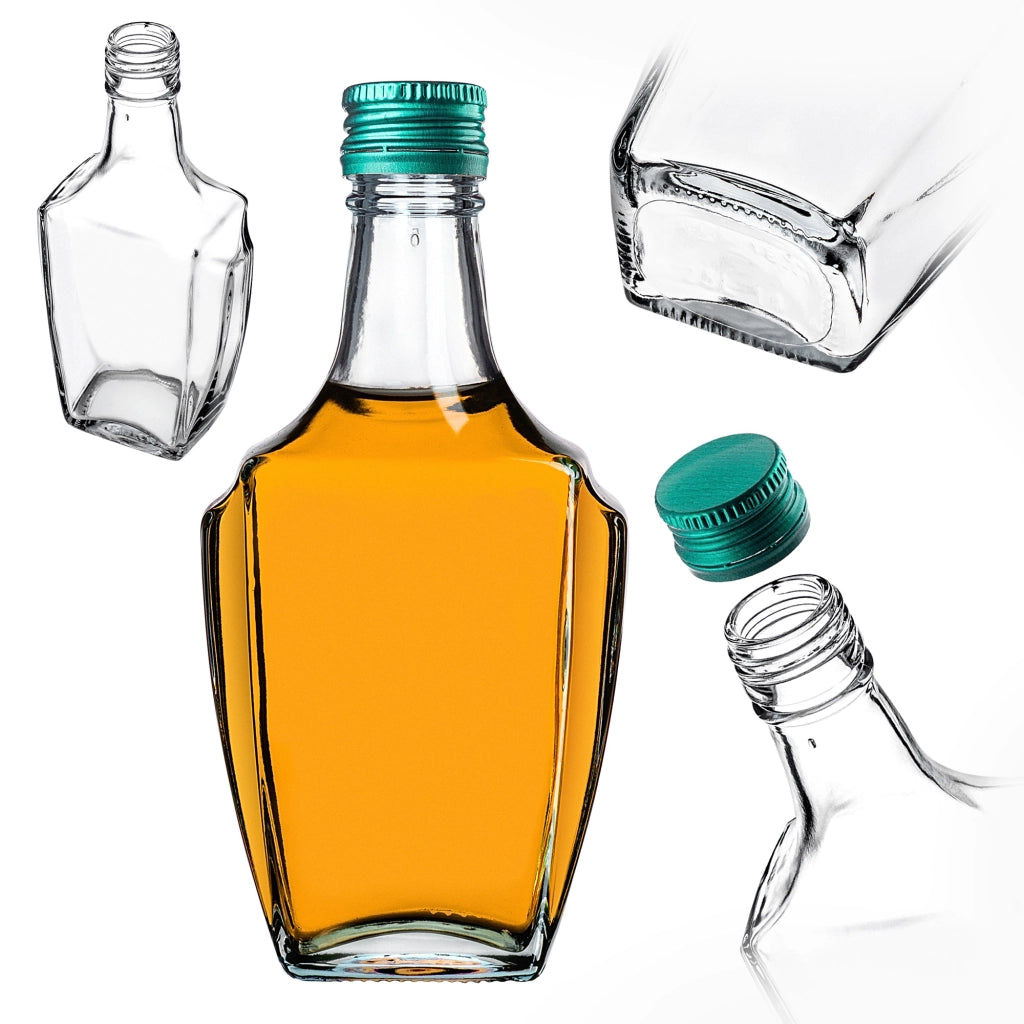 KADAX Bottiglia in Vetro per Tintura 250ml Con Tappo Verde 10pz.