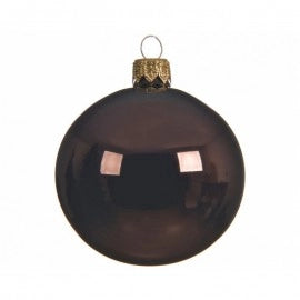 Box 6 Palline Vt  Marrone Scuro lucido D.6 Cm