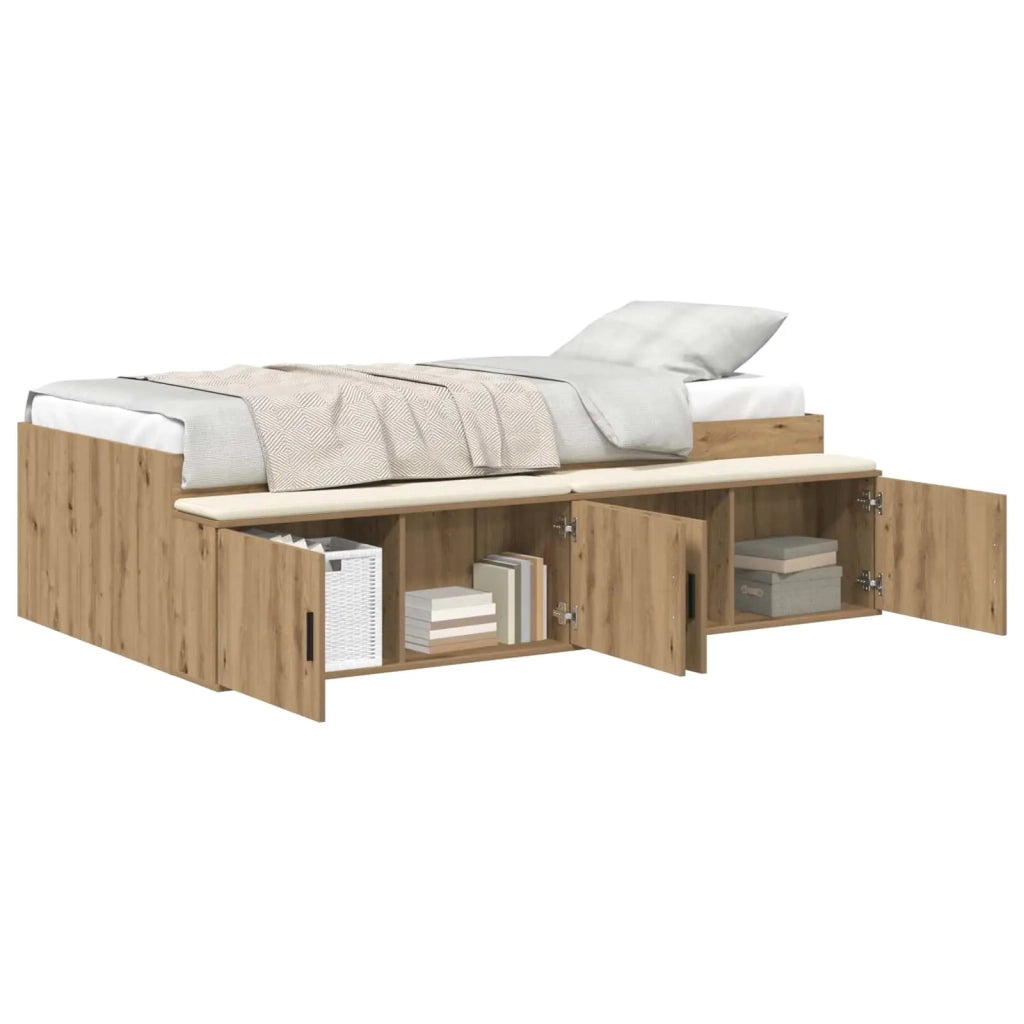 Struttura del letto con cassetto Rovere artigianale 80 x 200 cm 3335204