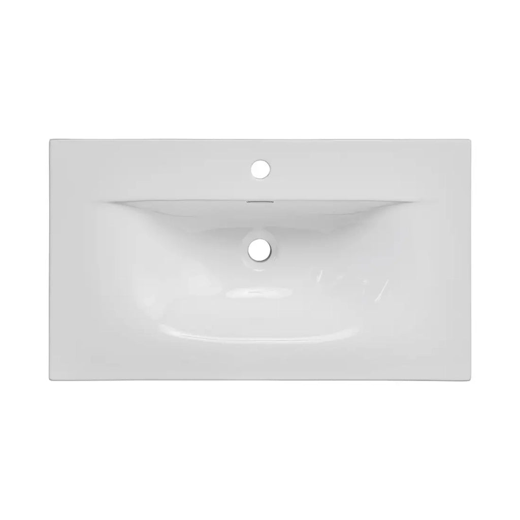 Lavabo da incasso VELOA 80 cm ceramica bianco lucido design moderno