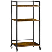 Carrello porta stampante con 3 ripiani ¨C Xylo ¨C Legno marrone rustico 50x35x100,5 cm