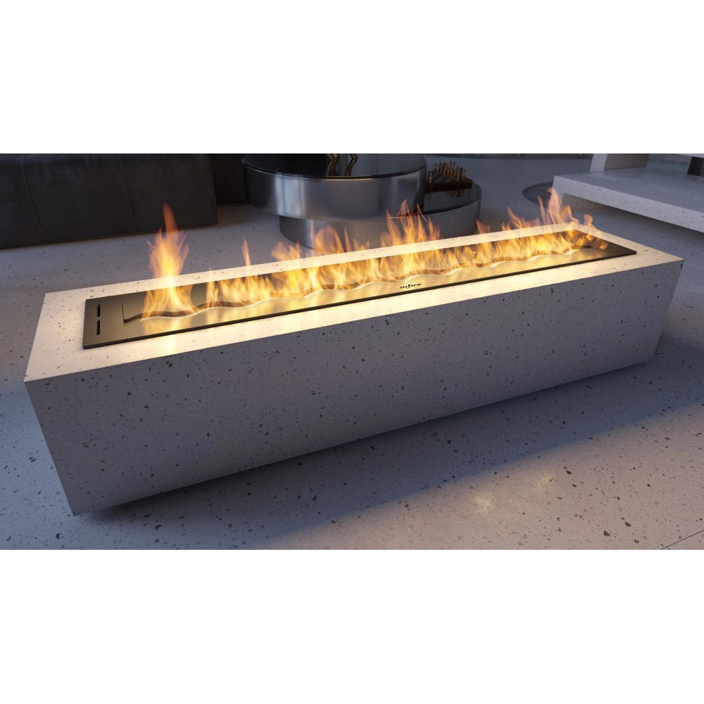 Bruciatore Inserto a Bioetanolo 120cm in Inox nero da incasso da 5 lt