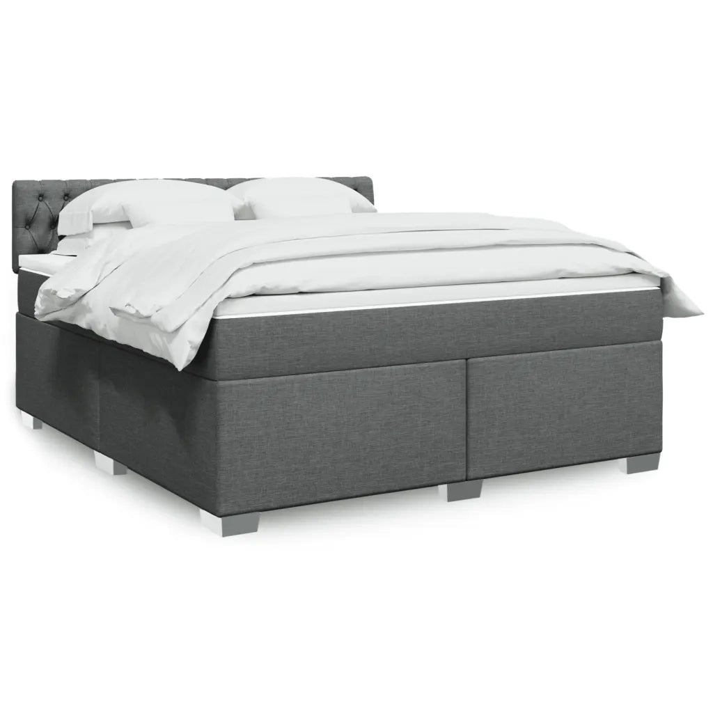 Giroletto a Molle con Materasso Grigio Scuro 180x200 cm Tessuto