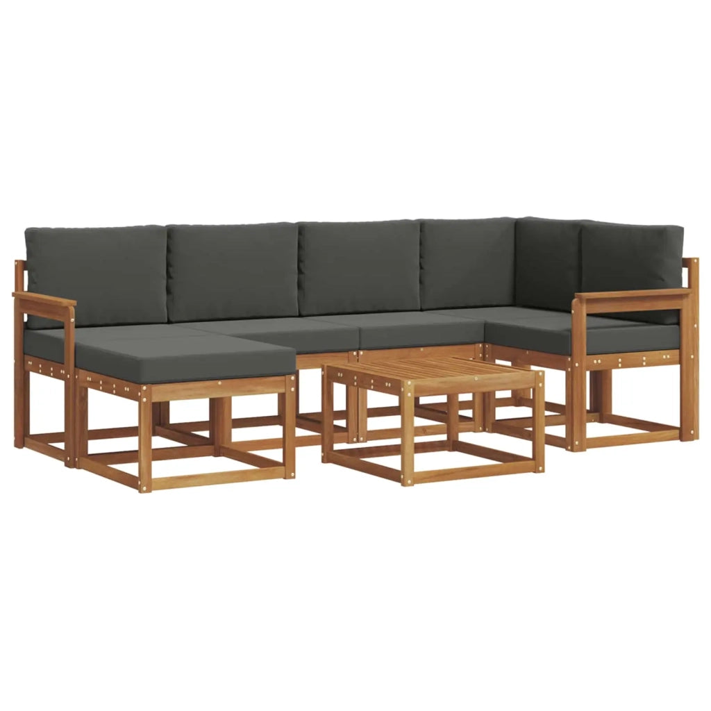 Set di divani da esterno con cuscino 7 pcs Naturale e Antracite 3366665