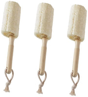 Set di tre spazzole a loofah per bicchieri, spazzola per bottiglie con manico lungo, manico in legno antiscivolo, set di spazzole per pulizia - 18cm