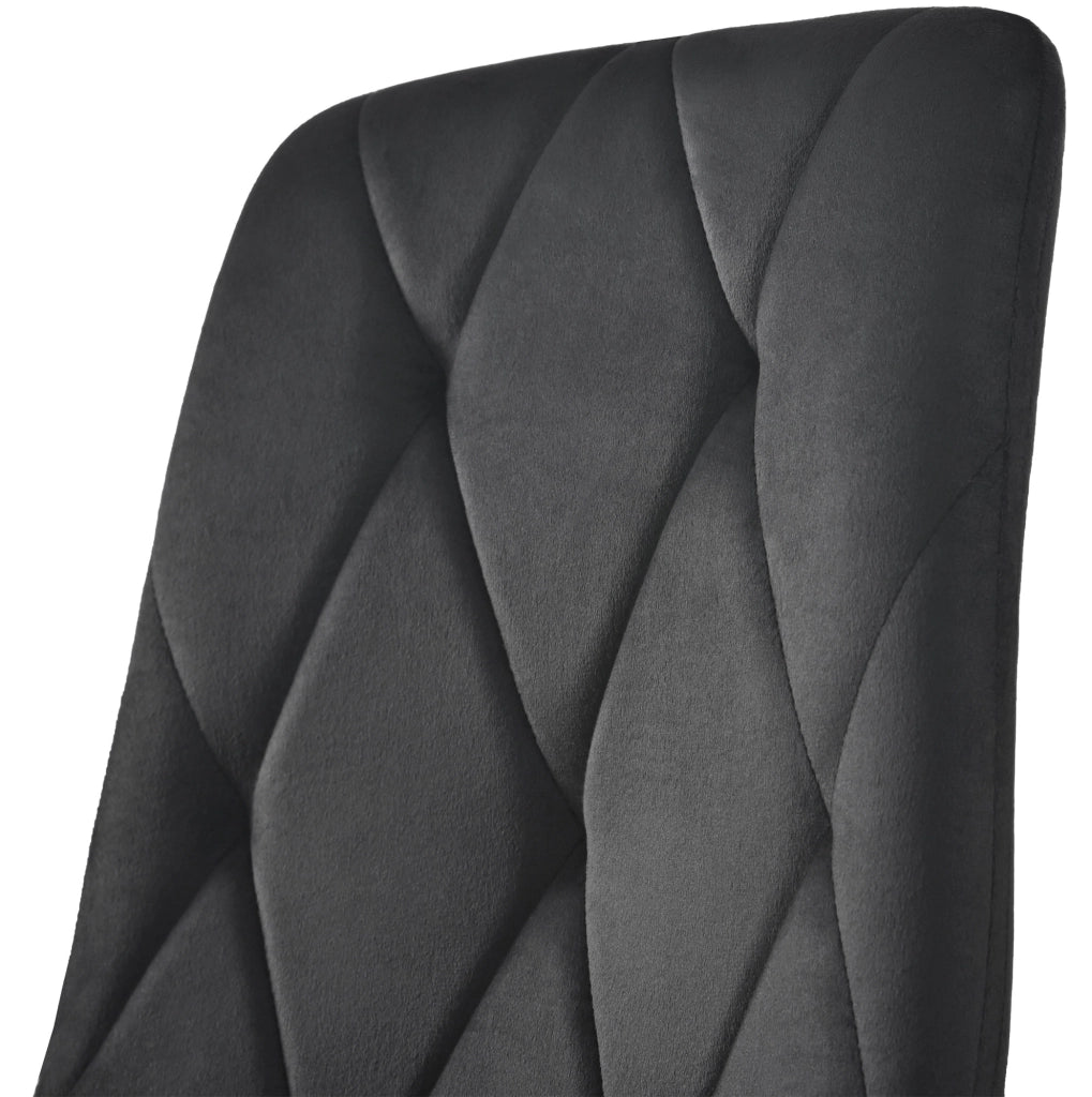 Set di 4 sedie da pranzo in velluto nero con gambe in metallo