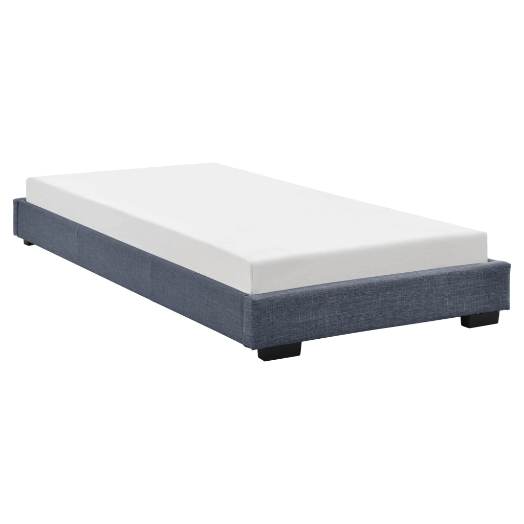 Letto Singolo Hamar 90 x 200 cm Rivestimento in Tessuto Grigio scuro Corium