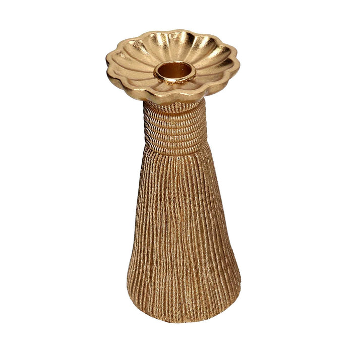 Portacandele resina nappina oro cm Ø10xh20,5