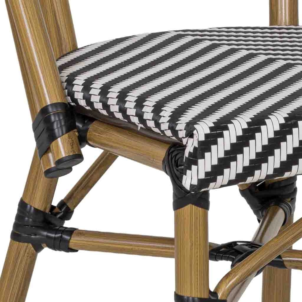 Fauteuil in rotin sintetico bianco e nero 46x57x88 cm (altezza)